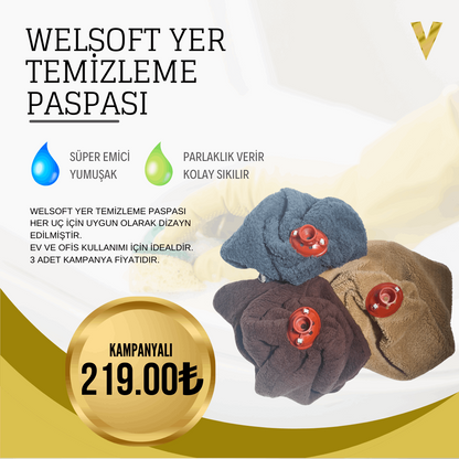 Welsoft Paspas - Havlu Yer Mop - Ev Ofis - Yer Temizleme Paspası - ESTE DECOR