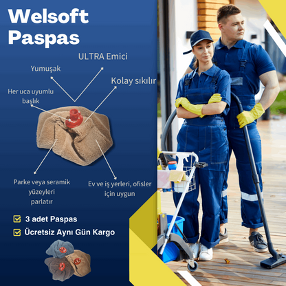 Welsoft Paspas - Havlu Yer Mop - Ev Ofis - Yer Temizleme Paspası - ESTE DECOR